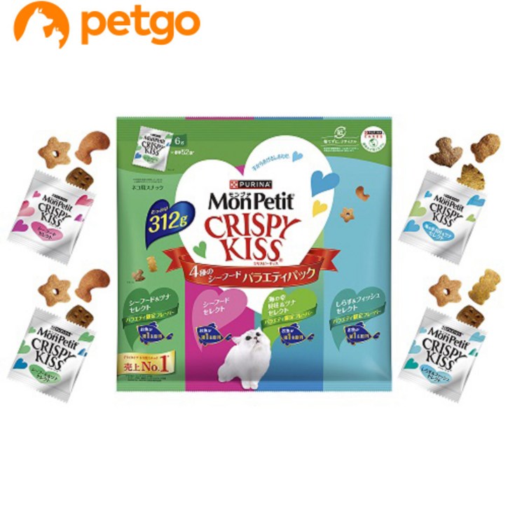 몬페티 크리스피키스 버라이어티팩 4종 씨푸드 312g 2개 세트