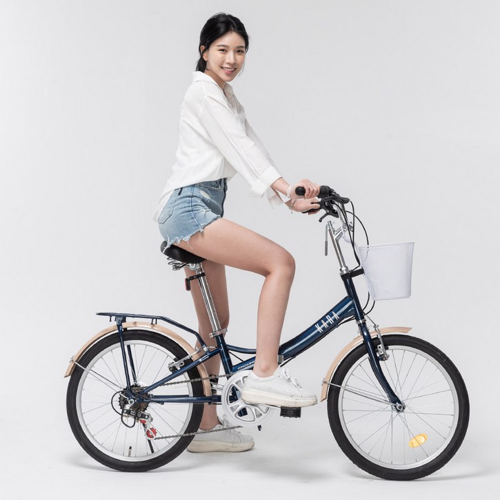 삼천리자전거 KARA 민트 미니벨로 20인치 접이식 접이형 바구니 미니 생활 접이식자전거 2021년형