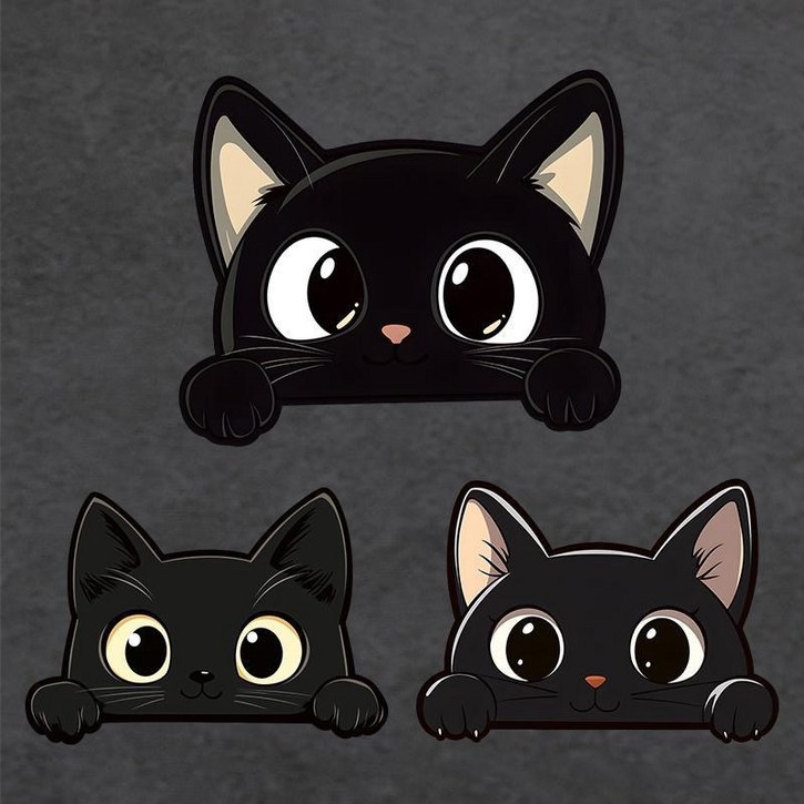 더이도 차 흠집 스티커  귀여운 차량용 고양이 스티커