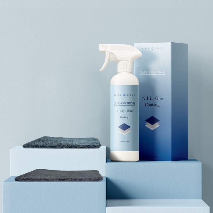 청소의 신세계를 경험하세요 블랙홀 글라스 코팅큐 500ml 전용타월 2장 포함