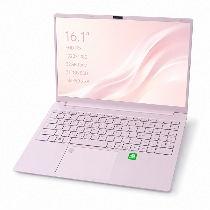 16.1인치 노트북 AMD A6-7310U MX350 32GB RAM 512GB SSD FHD 윈도우10 대화면 업무용 인강용 고성능 노트북, AMD A6-7310U, WIN10, 32GB, 512GB, 소프트 핑크