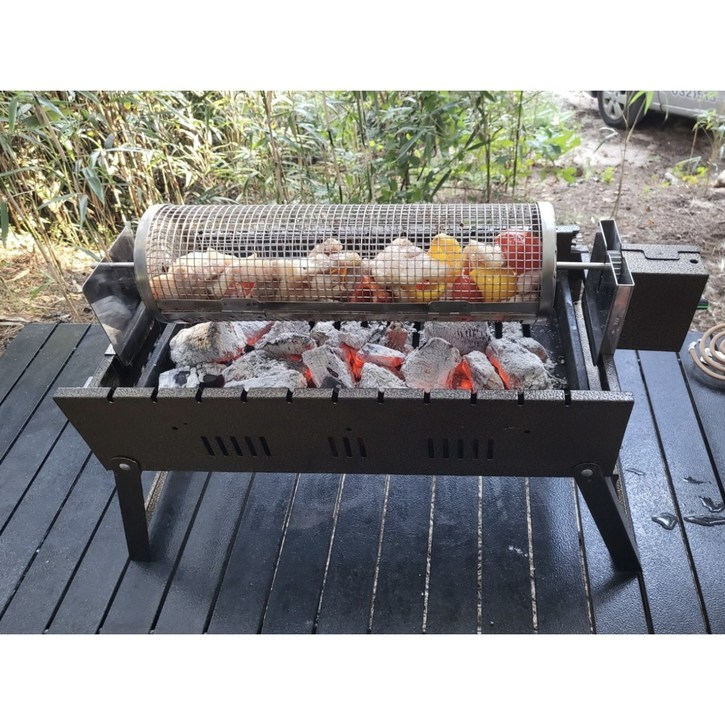 국내생산 통돌이 쉴그릴 자동 휴대용 캠핑그릴, 1개