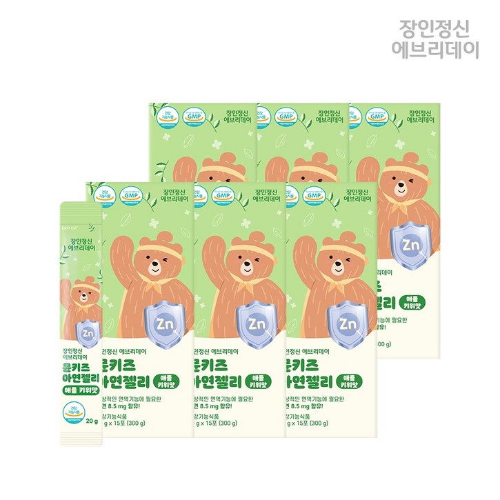 아연 젤리 유아 면역 건강젤리 뮨키즈 애플키위맛, 6개, 300g