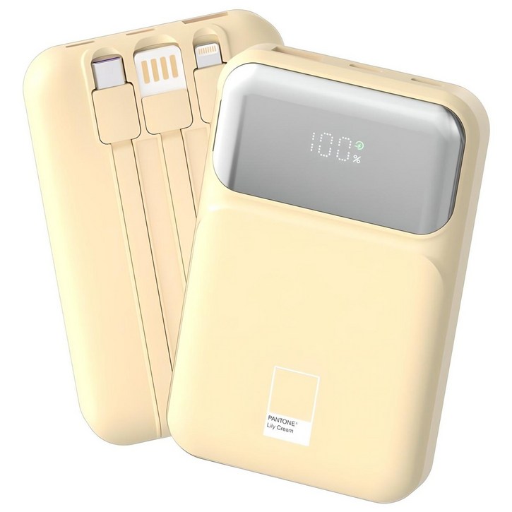 팬톤 PD 22.5W 초고속충전 대용량 케이블 일체형 미러 보조배터리 10000mAh PGB-20