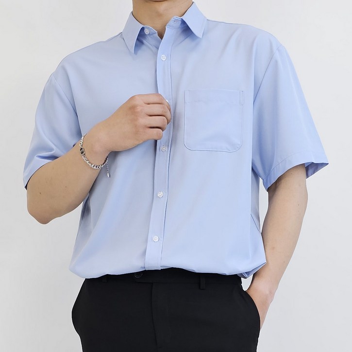 디알엠 남자 반팔 셔츠 오버핏 링클프리 구김없는 셔츠 빅사이즈