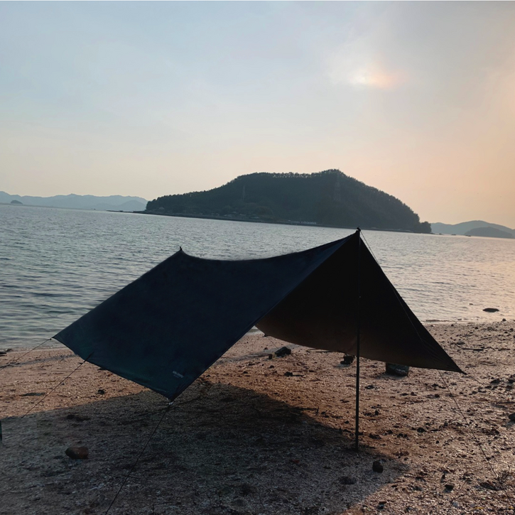 코누 캠핑 블랙코팅 렉타 타프 대형 블랙 암막 방수 경량 사각 그늘막 텐트 옥상 실 미니 4인용 6인용 용품 블랙펄 감성 나들이용 검정, 블랙