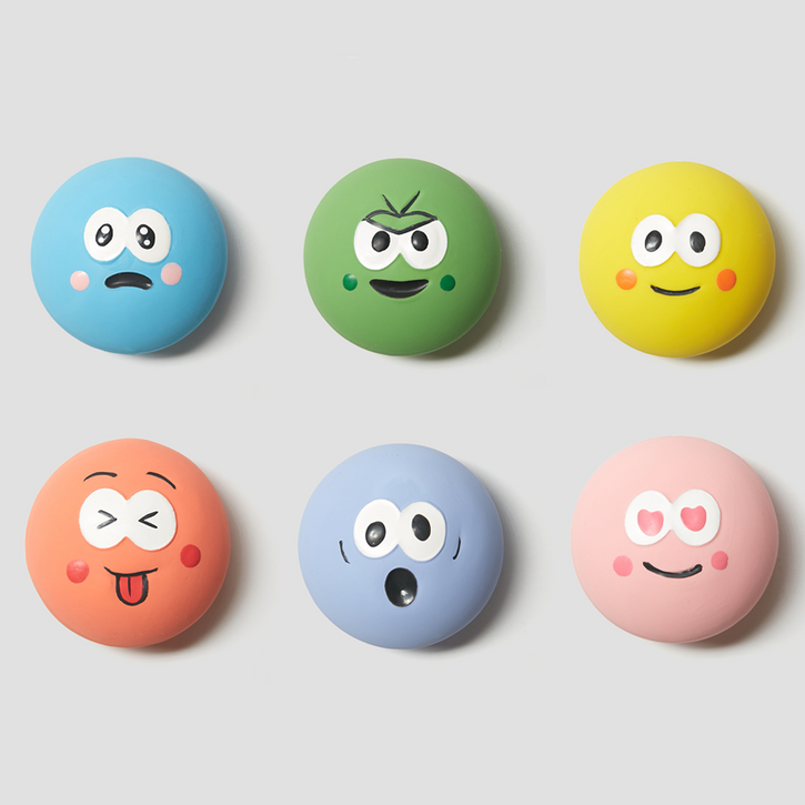 클라우더 강아지 장난감 라텍스 세트 6개입, 1세트, 6가지색상(노랑 파랑 녹색 주황 보라 핑크)