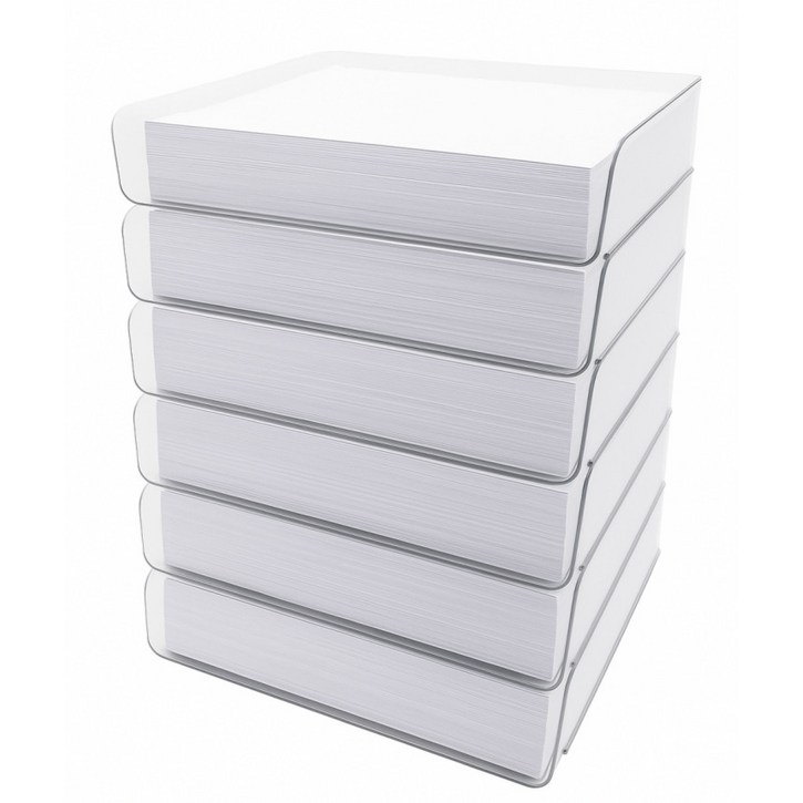 오피스헬퍼 사무실 데스크 a4 수납함 서류정리함, 6단펜꽂이, 투명