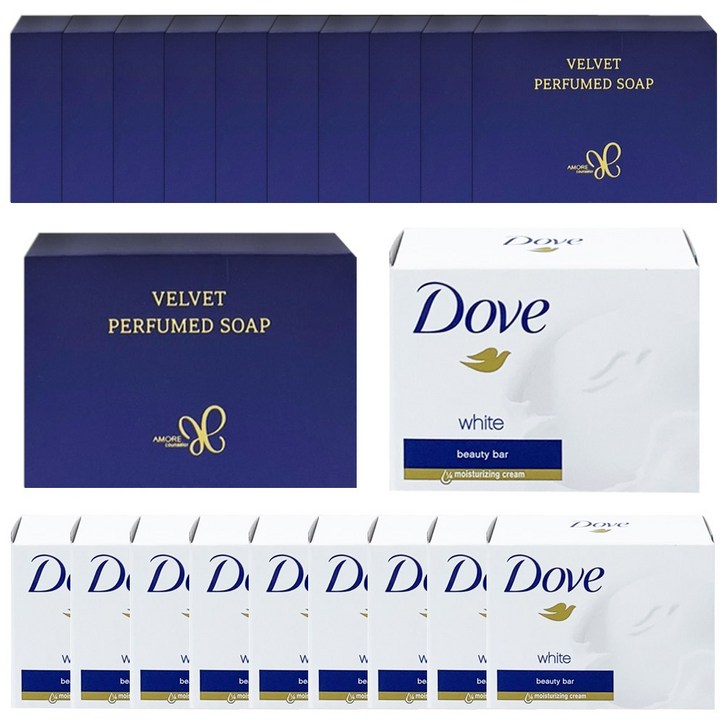 아모레 벨벳 퍼퓸드솝 1개 + 도브 화이트 뷰티 크림바 비누 1개