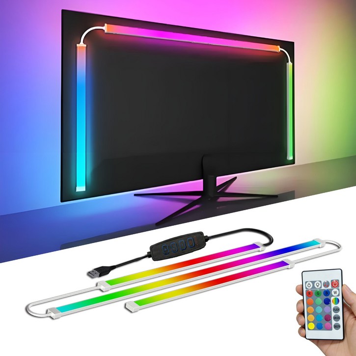 SASAKO 스마트 엠비박스 모니터 간접조명 4D TV 모니터 반응형 LED 스트립조명 2732인치 인테리어 줄조명