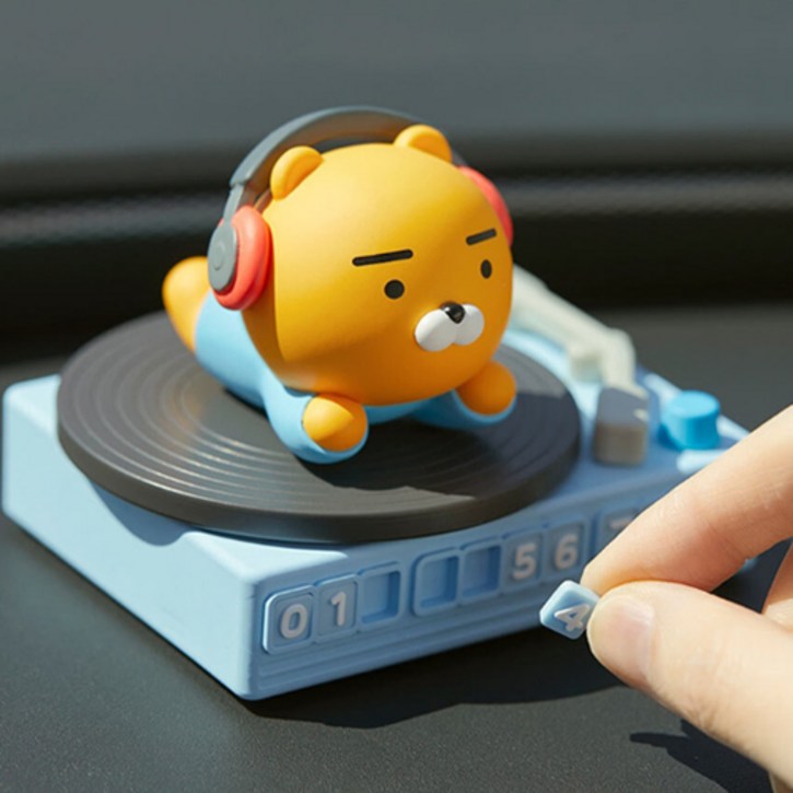 카카오프렌즈 차량용 주차번호판 디제이 라이언 피규어, 1개, 블루