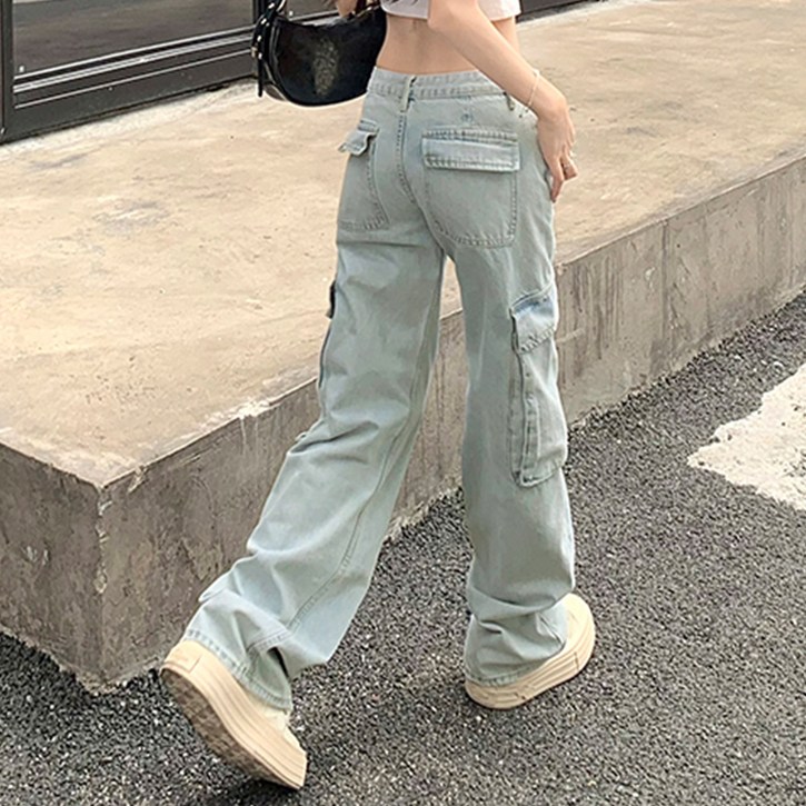 대박난박양 플랩 포켓 카고 청바지