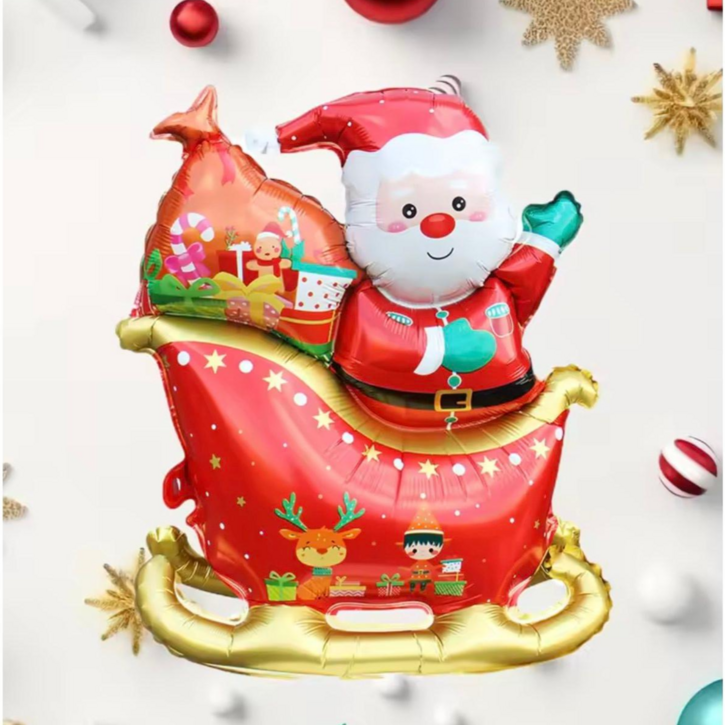 크리스마스 풍선 산타 썰매 트리 장식 포일