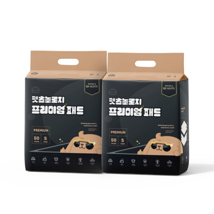 펫츠놀로지 괴물 흡수력 프리미엄 메쉬 배변패드, 2개, 50개입 펫츠놀로지 괴물 흡수력 프리미엄 메쉬 배변패드, 2개, 50개입