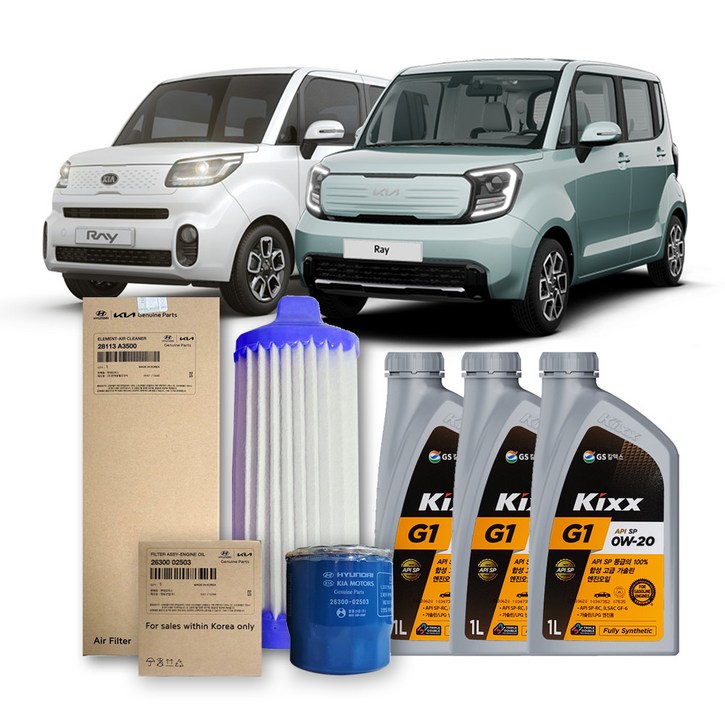더뉴 레이 가솔린 휘발유 20년식 이후 순정필터킥스합성유 0W20 3L, 1개