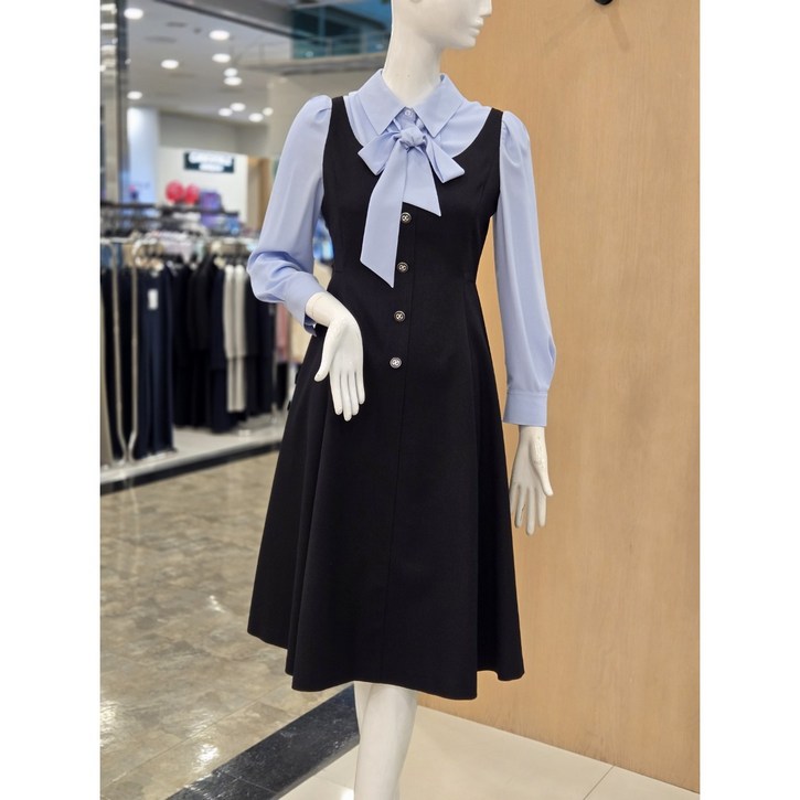 케네스레이디 원피스 E565 EVOPPB9900 리본타이 블라우스