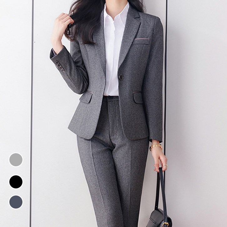 Titikong 여성 정장세트 상의바지나 베이직 빅사이즈 데일리 수트 투피스