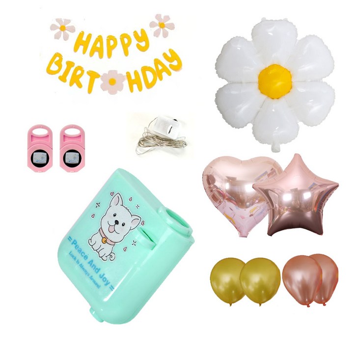 제너럴케이 생일파티빔 파티용품 세트, 1세트, 민트
