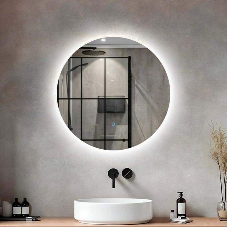 폼마 노프레임 간접조명거울 욕실거울 화장대 LED 터치스위치, 01. 코지 LED 조명 원형 거울 500