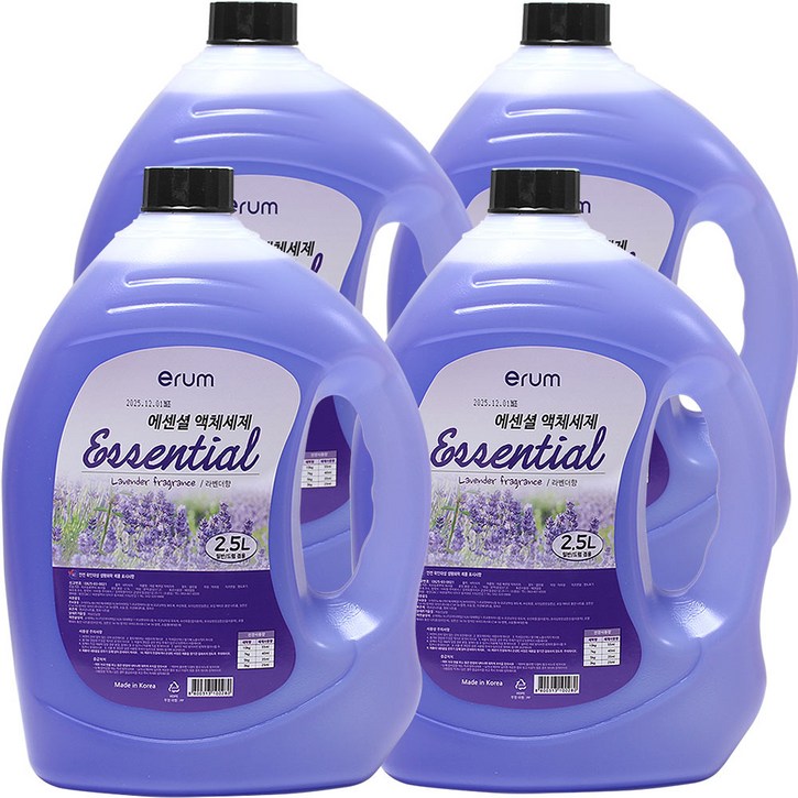 이룸에센셜 액체세제 2.5L 4개 라벤더향 세탁세제 일반드럼겸용