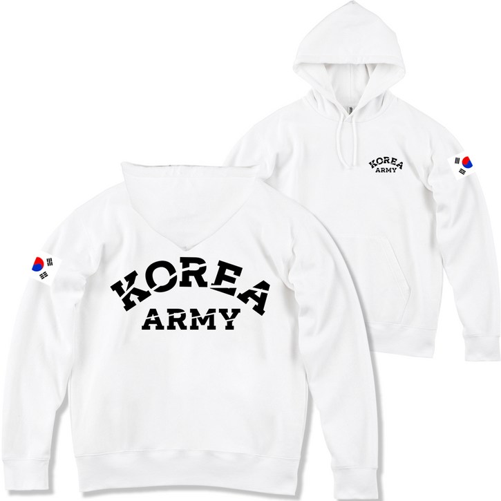 KOREA 후드티셔츠 백프린팅 기모티 대한민국 헤비 코튼 남자 긴팔티 겨울 상의 빅사이즈 티셔츠