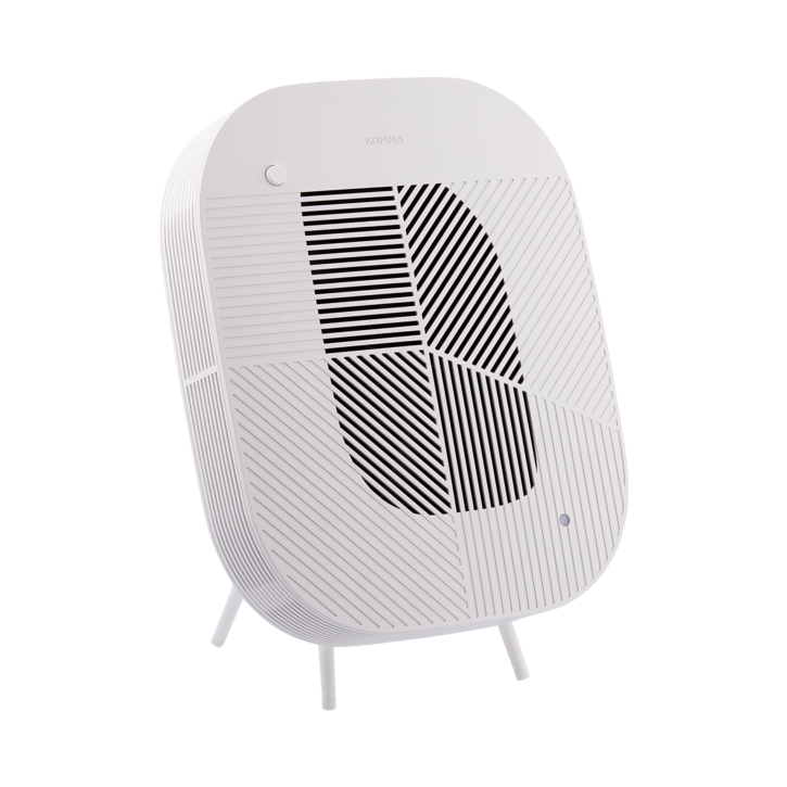 콤마 공기청정기 로브 벽걸이스탠드 겸용 안방 아이방 소형, 크림화이트