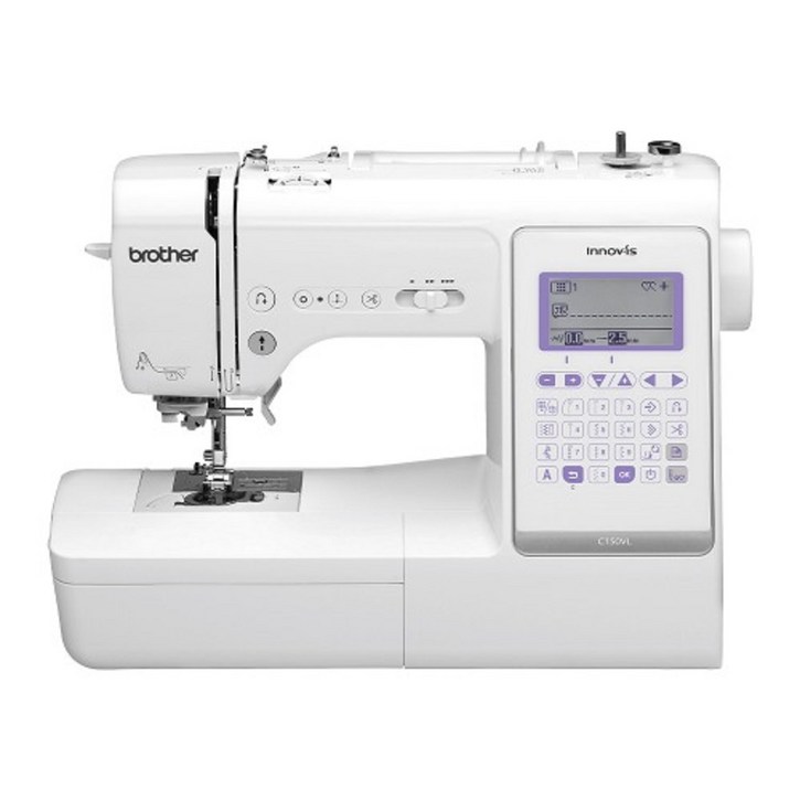 부라더미싱 C150VL 재봉틀 이노비스 가정용 전자 미싱 브라더 와이드테이블 증정, 화이트+퍼플, 부라더미싱 C150VL