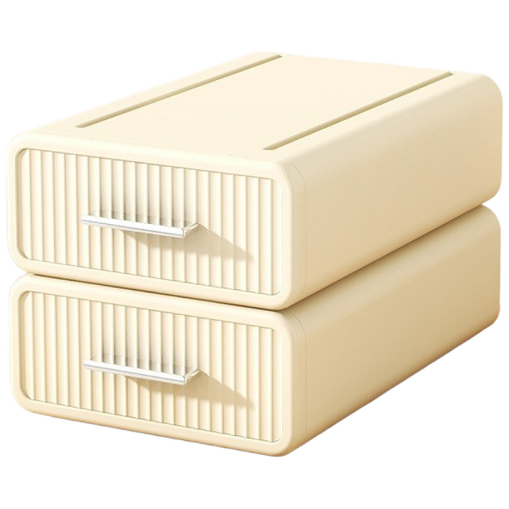 Zolmik 다용도 탁상 수납 서랍 2단 4단 데스크테리어 튼튼한 책상 수납정리함, 2개, 베이지