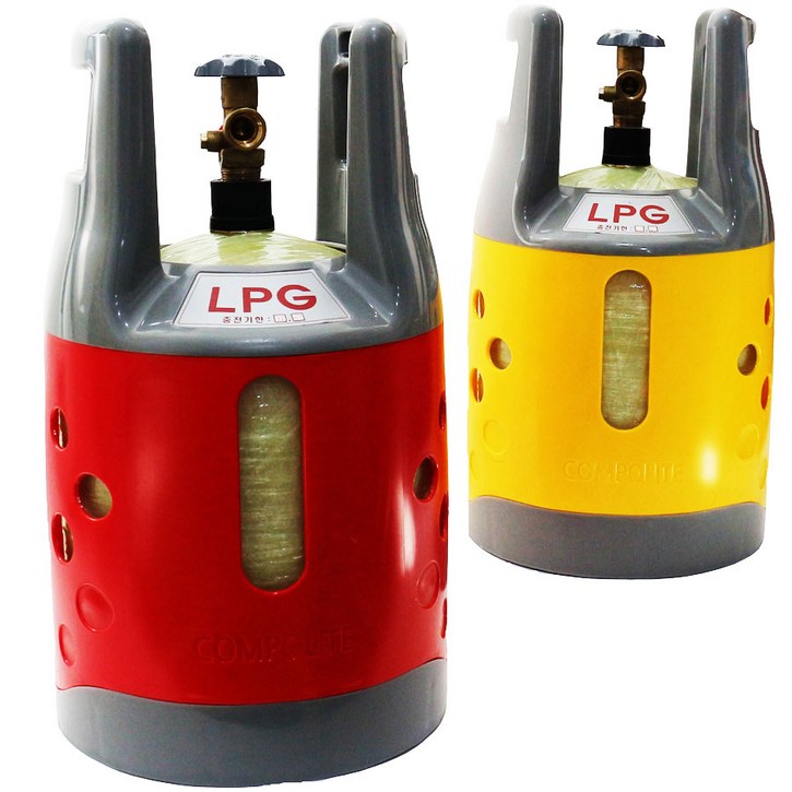 다원텍 콤포라이트 LPG 가스통 가벼운 플라스틱 휴대용 캠핑용 (충전기한 2031년 1월 최신품)