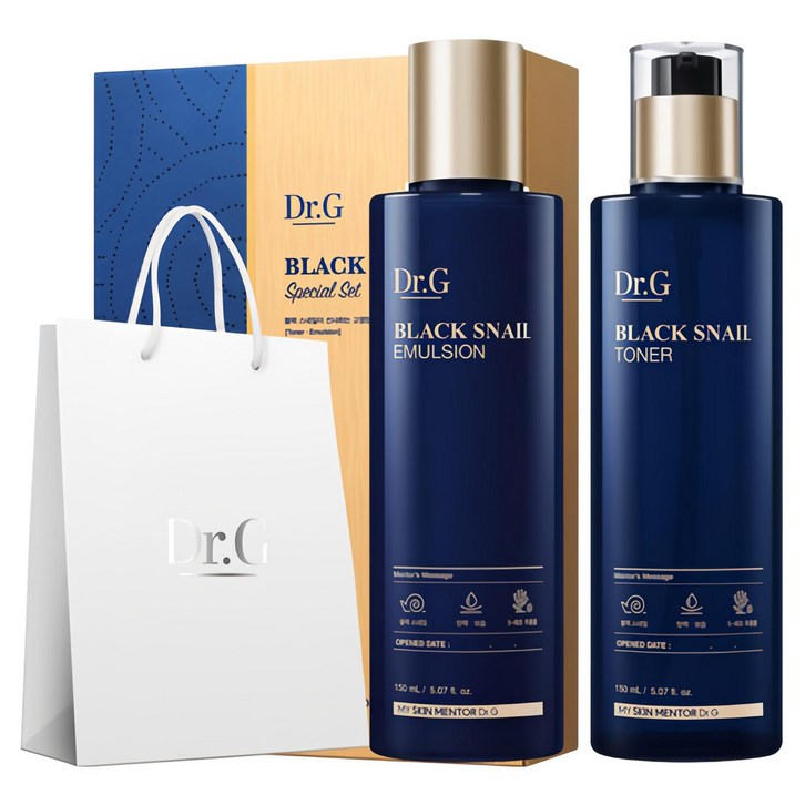 닥터지 블랙 스네일 토너 150ml 에멀전 150ml 스페셜 선물세트, 1세트 닥터지 블랙 스네일 토너 150ml 에멀전 150ml 스페셜 선물세트, 1세트