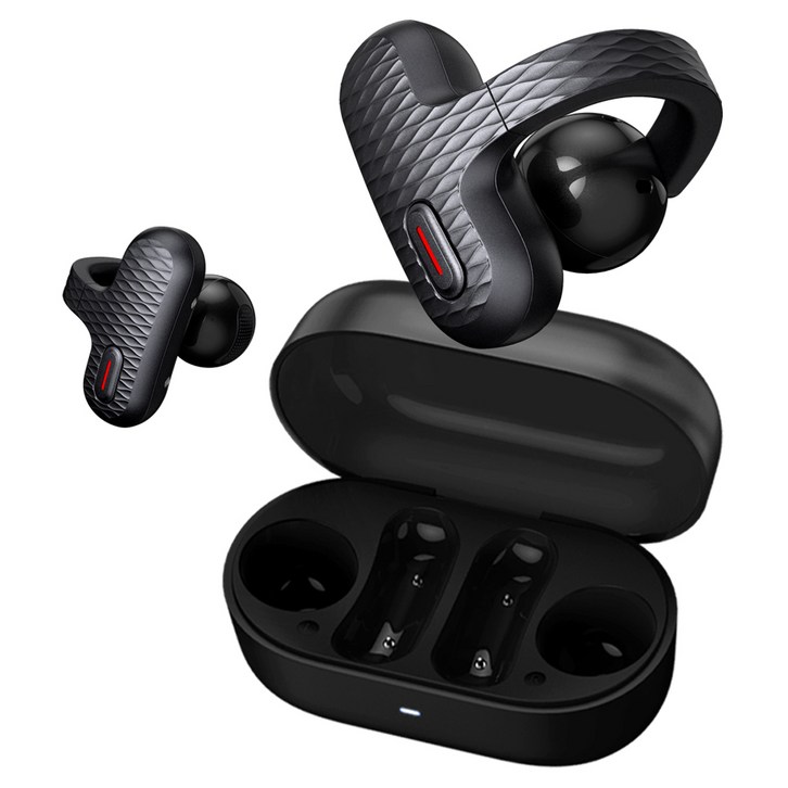 어메이즈핏 Amazfit UP AI ENC 오픈 귀걸이형 블루투스5.3 이어폰, A2427, 블랙
