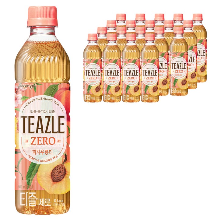 티즐 제로 피치우롱티, 500ml, 20개