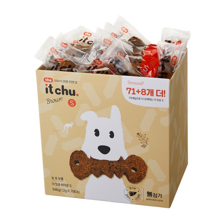 강아지 The 잇츄 브라운 S 덴탈껌 79p, 12g, 1개 강아지 The 잇츄 브라운 S 덴탈껌 79p, 12g, 1개