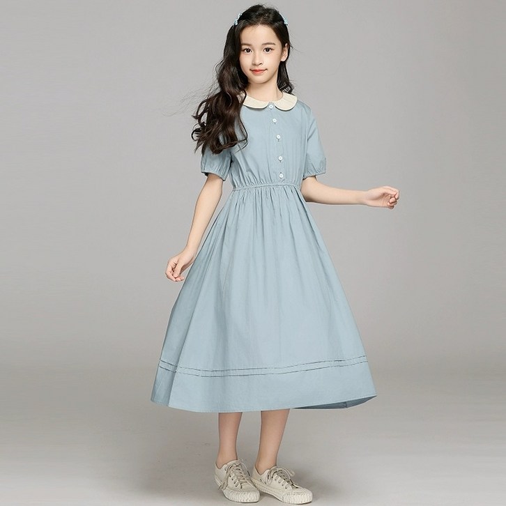 UPPERCUT 청순 여아 반팔 프렌치 원피스 초등여아 학예회 연주회 콩쿨 발표회 결혼식 화동 드레스 여름 원피스