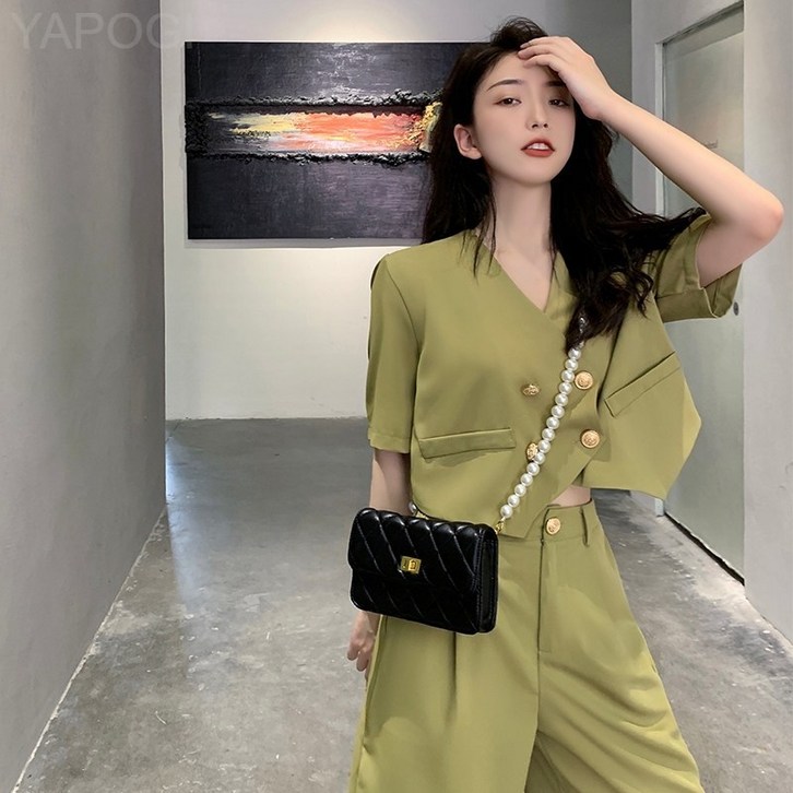 여성 정장 반팔 자켓 반바지 세트