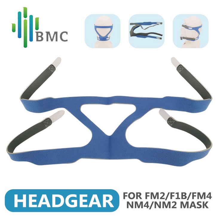 BMC 양압기 마스크 나잘형 헤어밴드 마스크 머리끈 CPAP, Blue - 쇼핑뉴스