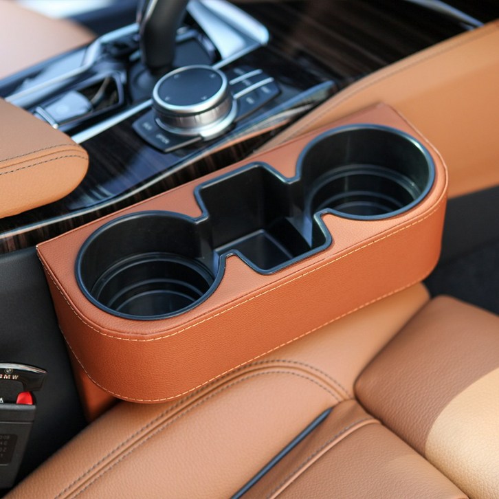 엠노블 차량용 가죽 컵홀더 트레이 사이드 포켓 BMW 벤츠 수납함 틈새 자동차 차량용품