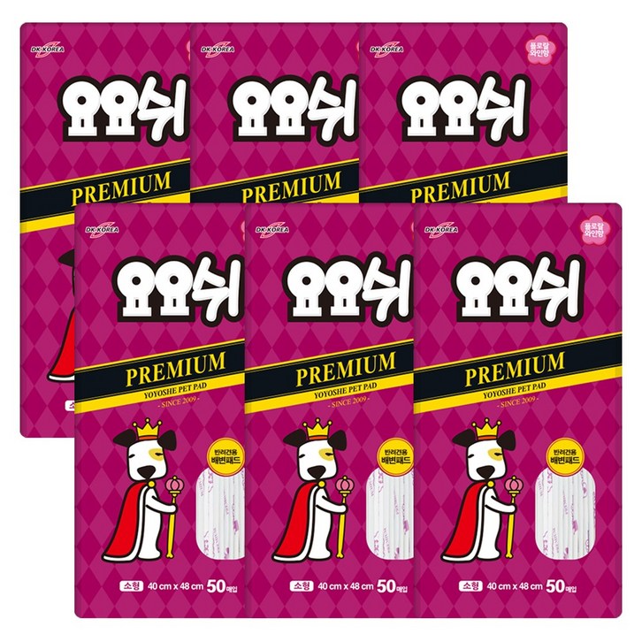 오너클랜 요요쉬 배변패드 프리미엄 50매 6개 묶음 총 300매, 50개입, 6개 오너클랜 요요쉬 배변패드 프리미엄 50매 6개 묶음 총 300매, 50개입, 6개