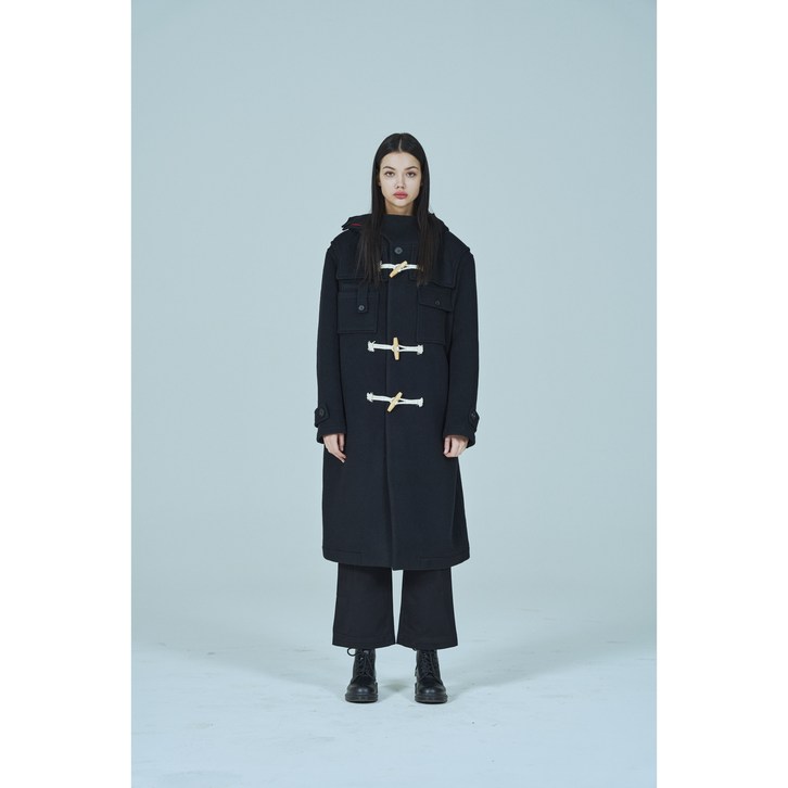 후디 더플 코트 블랙