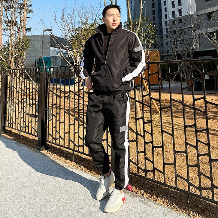 착한플리츠당일출고 기모No기모 남여공용 반광 트렌디 바람막이 윈드브레이커 트레이닝복 셋업