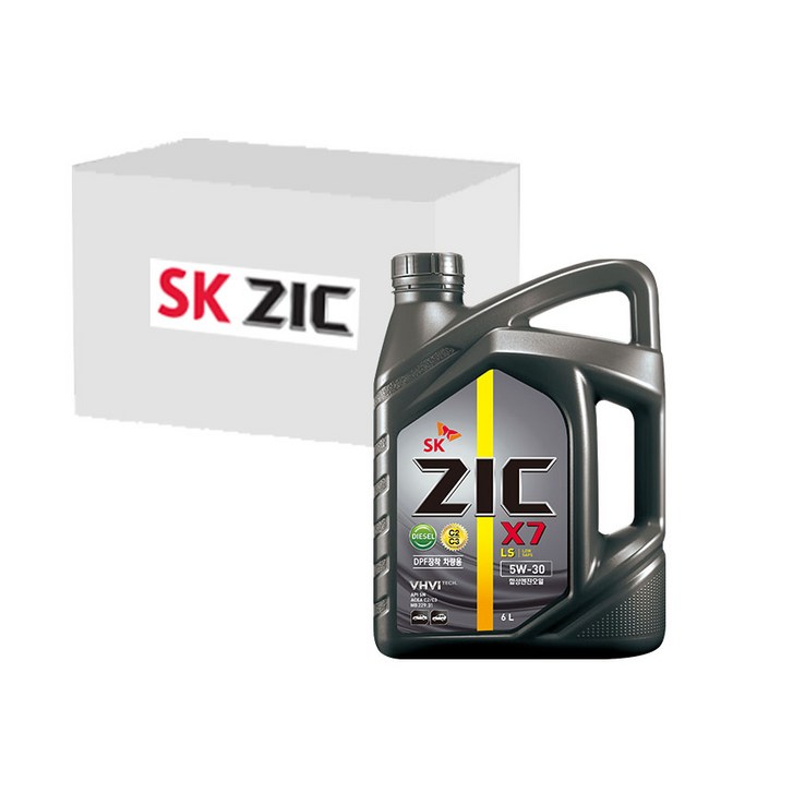 SK엔무브 지크 X7 LS 5W30 1박스 디젤엔진DPF, C2C3, 6L x 3개, 1개