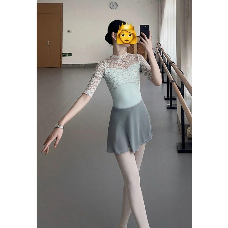 브리어 5부 소매 퍼프 셔링 반팔 레이스 JS뉴욕