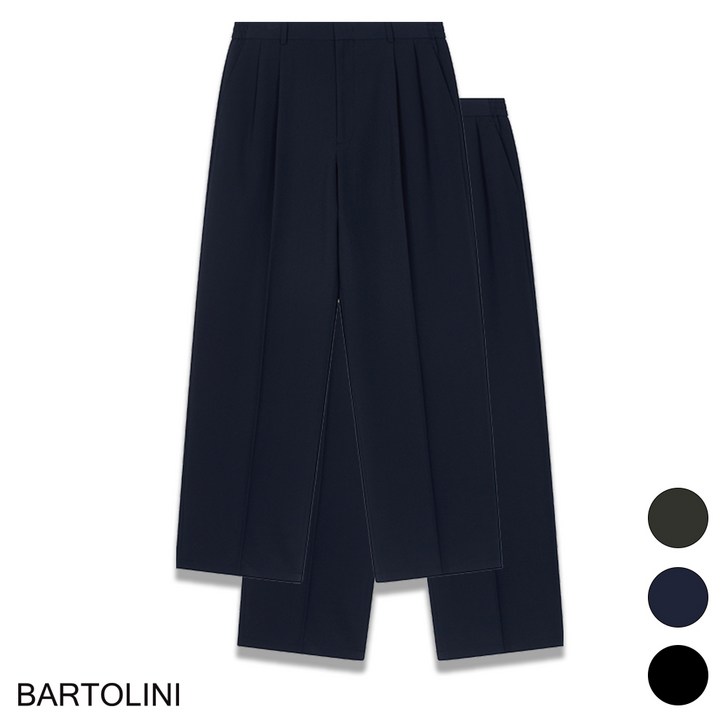 바톨리니 남성용 히든밴딩 와이드핏 데일리 와이드 슬랙스 팬츠 M6XL