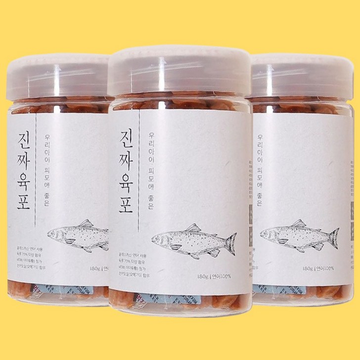 강아지칭찬간식 생고기 70 진짜육포 트릿, 3통, 알라스카 연어 강아지칭찬간식 생고기 70 진짜육포 트릿, 3통, 알라스카 연어