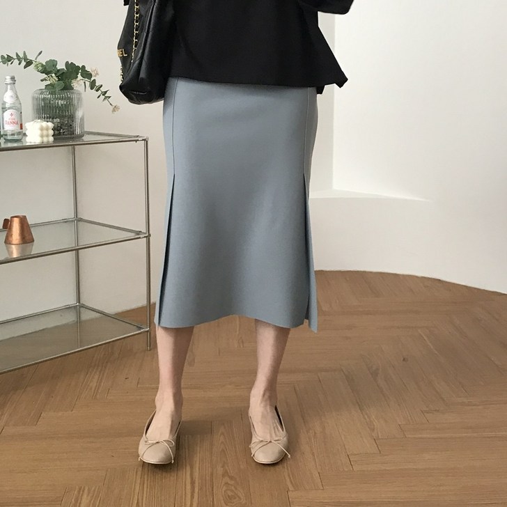 럭키제이 슬림 사이드 트임 스커트 국내제작 빅사이즈 여성용 55 66 77 88 99