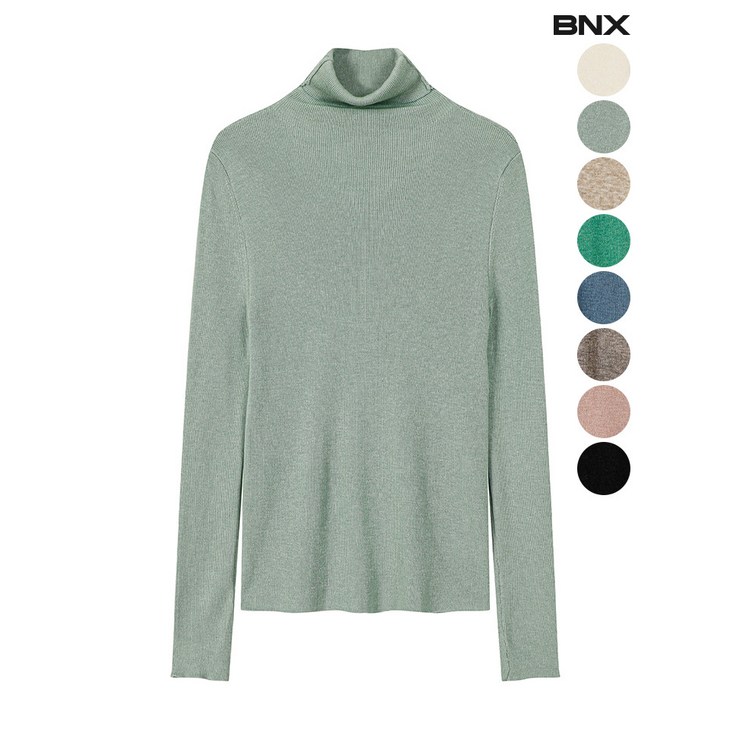 여성 울 혼방 소프트 폴라 티셔츠