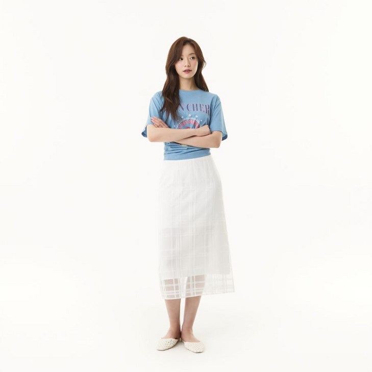 AK플라자 플라스틱아일랜드 체크 레이어링 스커트 PR2WS531