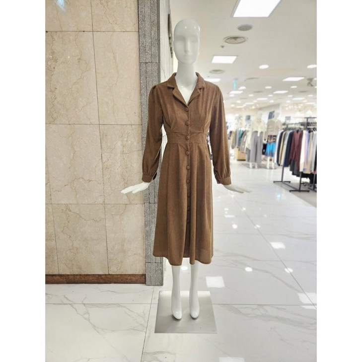 밸리걸 카라넥 버튼업 코듀로이 원피스 807820