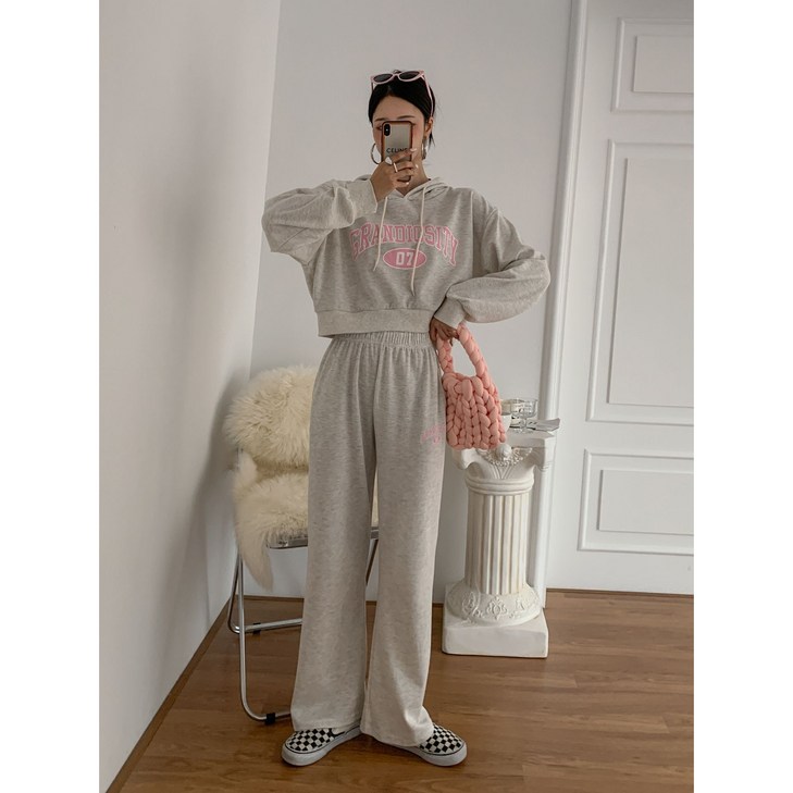 그랜드후드세트신상 트레이닝세트 맨투맨 크롭 일자셋업 홈웨어 스트릿 조거
