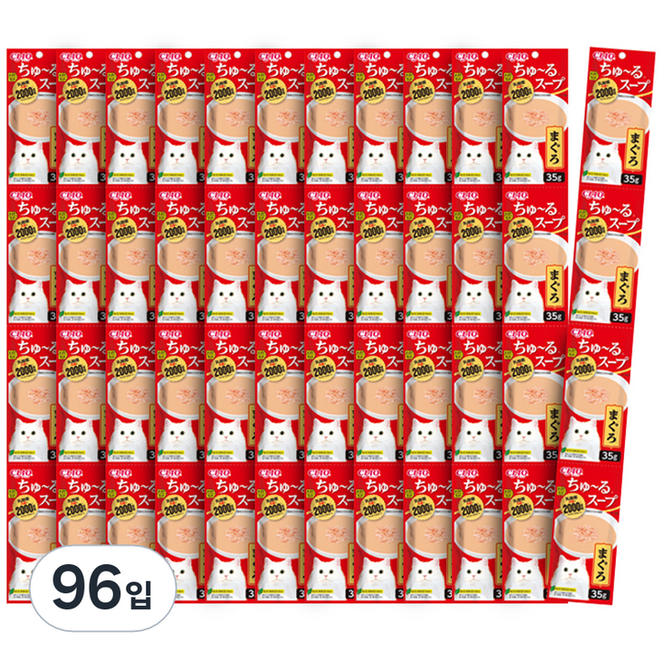 챠오츄르 고양이 짜먹는 간식, 참치, 35g, 96개